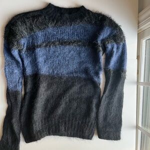 Joseph - Blue and Black Mohair Sweater